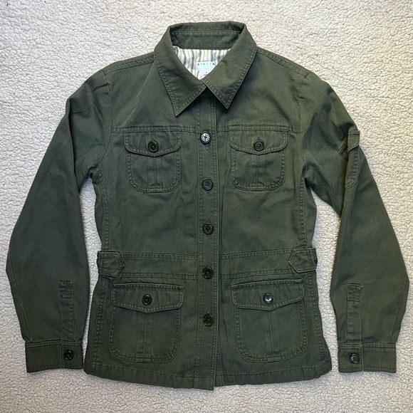 Giacca army green utility military jacket striped lining 100% cotton overcoat - Picture 12 of 16